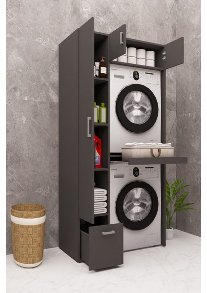 Mdf Çamaşır Makinesi Dolabı Kurutma Makinesi Dolabı