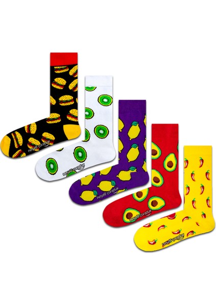 5'li Mini Hamburgerler Renli Çorap Set