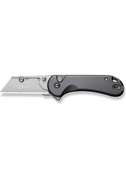 Elementum Utility Thumb Stud & Button Lock Knife Gray Aluminum Handle Çakı