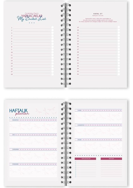 Victoria's Journals Haftalık Süresiz Motivasyon Ajandası A5