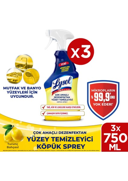 Çok Amaçlı Yüzey Temizleyici 750 ml x 3