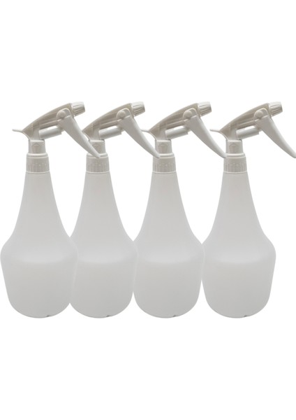 Boş Sprey Şişesi 1 Lt -Beyaz Kimyasala Dayanıklı Boş Fıs Fıs ile Sıvı Püskürtme 4 Adet