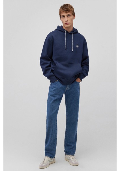 Pamuklu Loose Fit Kapüşonlu Şardonlu Sweat Erkek Sweat 065809