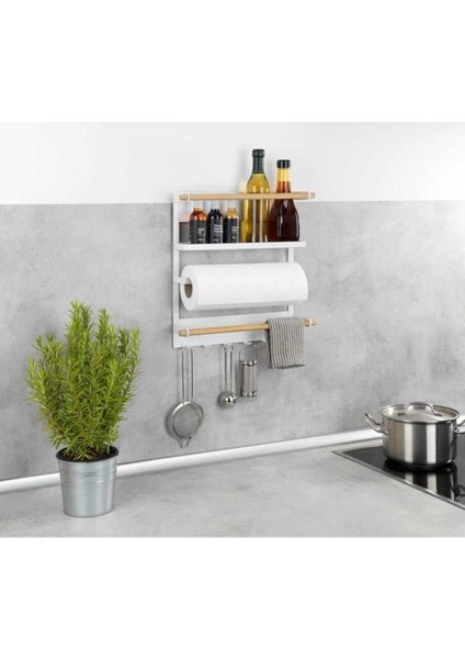 Mutfak Rafı Magna, Delmeden Takmak Için Beyaz Manyetik Raf