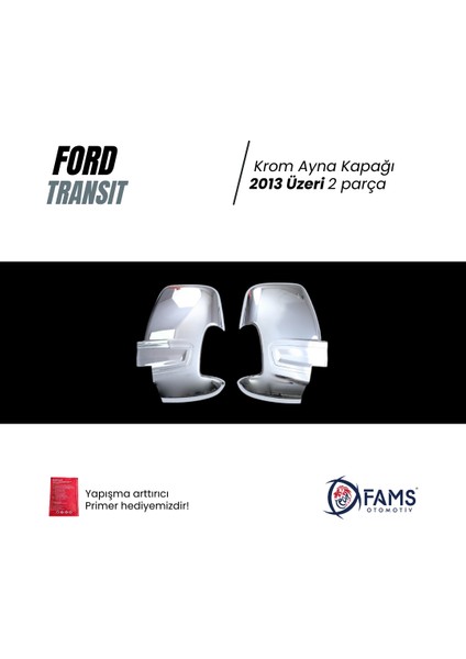 Ford Transit Uyumlu Krom Ayna Kapağı 2 Prç. 2013 Üzeri P.çelik
