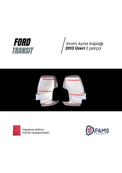 Ford Transit Uyumlu Krom Ayna Kapağı 2 Prç. 2013 Üzeri P.çelik