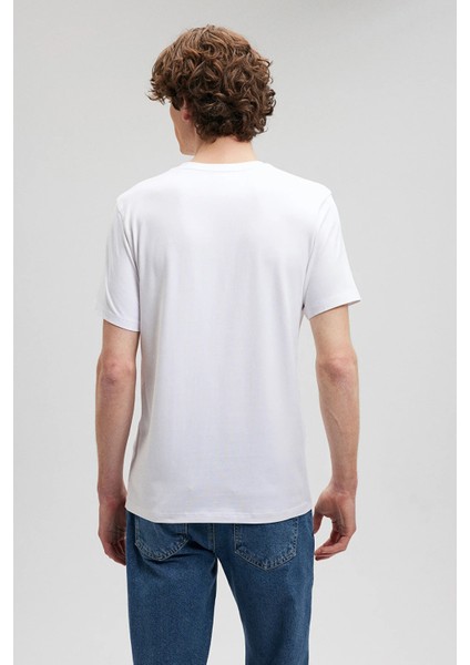 Slim Fit V Yaka Pamuklu Erkek T Shirt 061748 fırsatları