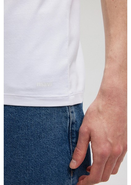 Slim Fit V Yaka Pamuklu Erkek T Shirt 061748 indirimleri