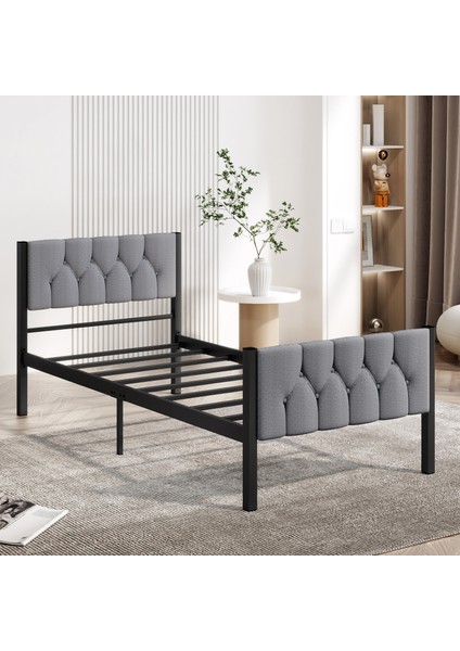 Karyola, Stil Metal Karyola, 100 x 200 cm , Kapitone Işlemeli Karyola modelleri