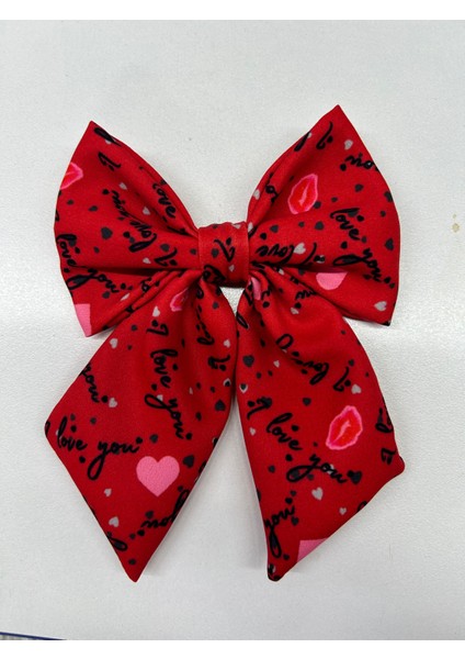MELKADY538A-I Love You Temalı Lüx Fiyonk Otomatik Toka - Valentine Day, Sevgililer Günü