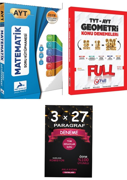 Ayt Matematik Soru Kütüphanesi+Full Matematik Yayınları Tyt Ayt Geometri Konu Denemeleri