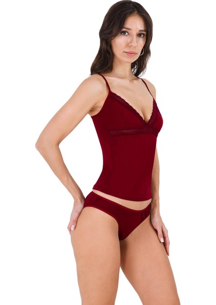 8660 Bordo Renk 2li Atlet Dantelli Takım fiyatları