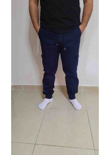 Erkek Beli ve Paçası Lastikli Kargo Pantolon