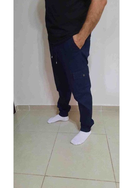 Erkek Beli ve Paçası Lastikli Kargo Pantolon modelleri