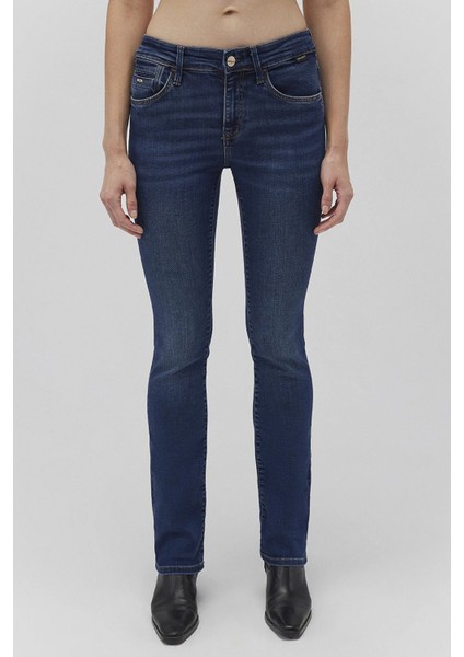 Mona Streç Pamuklu Slim Straight Normal Bel Düz Paça Jeans Bayan Kot Pantolon 1049787784 fiyatları