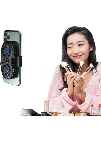 F05 Işıklı Radyatör Telefon Soğutucu Fan fırsatları