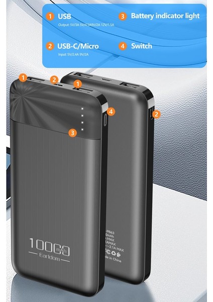 PB63 10.000 Mah 2 Adet 10W USB Çıkışlı Powerbank modelleri