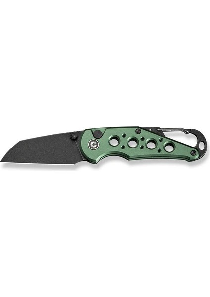 Pragma Thumb Stud & Button Lock Knife Green Aluminum Handle With S/s Carabiner & Bottle Opener Nitro-V Çakı