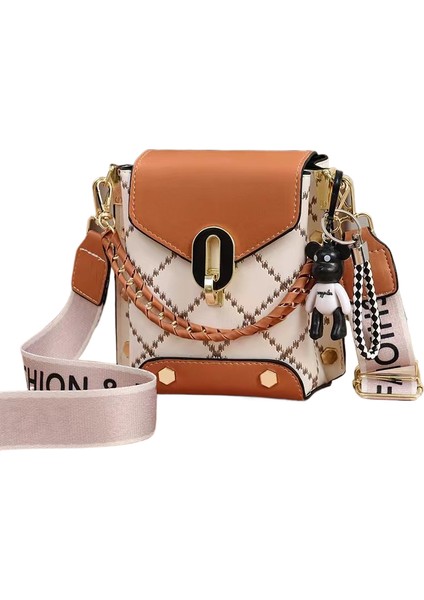 Mini Baskı Küçük Kare Çanta Sonbahar ve Kış Yeni 2025 Çanta Kadın Zarif Cep Telefonu Çantası Eğlence Moda Crossbody Omuz Basit (Yurt Dışından)