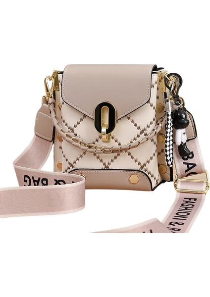 Mini Baskı Küçük Kare Çanta Sonbahar ve Kış Yeni 2025 Çanta Kadın Zarif Cep Telefonu Çantası Eğlence Moda Crossbody Omuz Basit (Yurt Dışından)