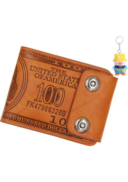 Erkek Cüzdan Kısa Çok Fonksiyonlu Moda Gündelik Çift Snap Büyük Kapasiteli Cüzdan Cüzdan (Yurt Dışından)