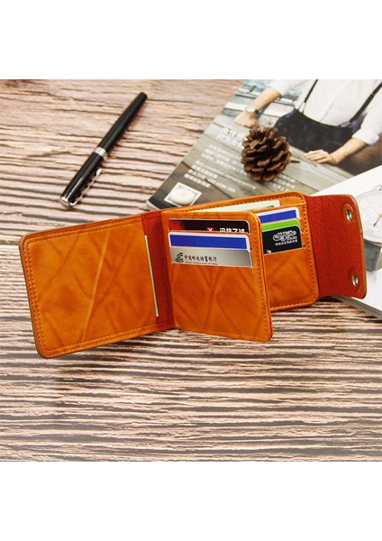 Erkek Cüzdan Kısa Çok Fonksiyonlu Moda Gündelik Çift Snap Büyük Kapasiteli Cüzdan Cüzdan (Yurt Dışından) fırsatları