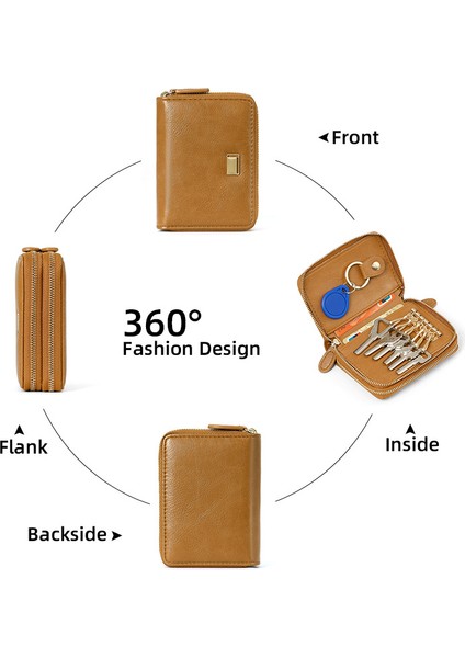 Cüzdan Erkek ve Kadın Evrensel Fermuar Depolama Anahtar Çantası Erişim Kontrolü Büyük Kapasiteli Çoklu Kart Yuvası Organ Kart Kutusu (Yurt Dışından) fiyatları