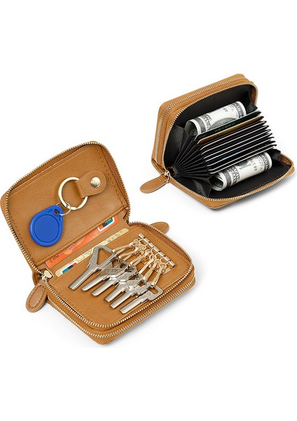 Cüzdan Erkek ve Kadın Evrensel Fermuar Depolama Anahtar Çantası Erişim Kontrolü Büyük Kapasiteli Çoklu Kart Yuvası Organ Kart Kutusu (Yurt Dışından) modelleri