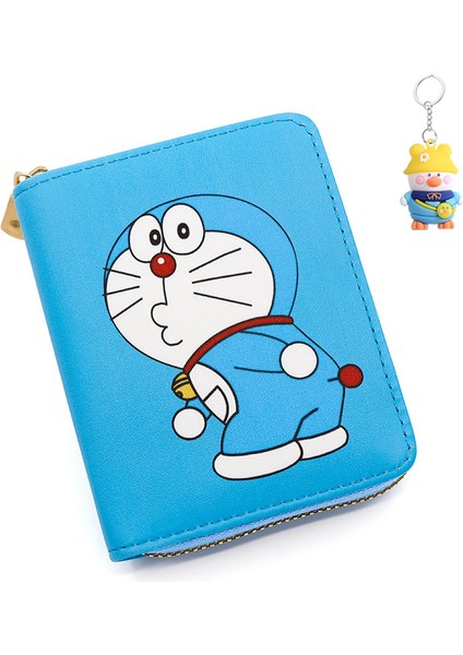Mini Karikatür Cüzdan Doraemon Para Cüzdanı Öğrenci Para Cüzdanı Kart Tutucu 2-1 Taşınabilir Cüzdan Fermuarlı (Yurt Dışından)