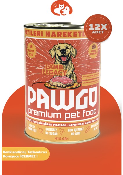 Lamb Legacy | Kuzulu | 400g X 12 | Parça Etli | Köpek Yaş Mama