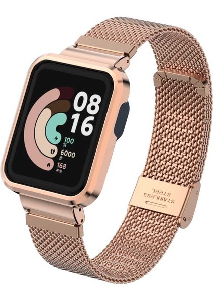 Xiaomi Redmi Watch (Mi Watch Lite) Uyumlu Krd-59 Metal Kordon Zore - Siyah