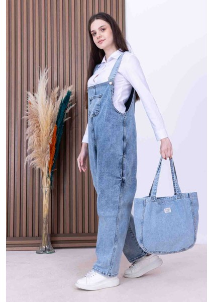 Yıkamalı Kot Denim Omuz Çantası