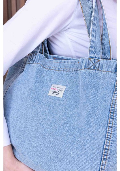 Yıkamalı Kot Denim Omuz Çantası