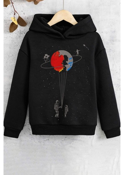 Only Trendwear Çocuk Evren Temalı Baskılı Sweatshirt