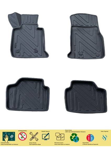 Newdeco Bmw 3 Serisi F31 2012-2019 Için 5,5d Carbon Style Havuzlu Paspas - Tpe Malzeme