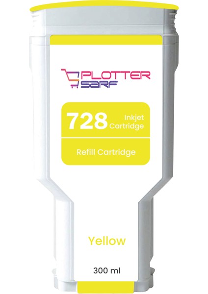 ® Hp 728 Yellow 300 Ml. Sarı Orijinal Mürekkep Dolumlu Feyink Kartuş Uyumlu Makineler: T730, T830