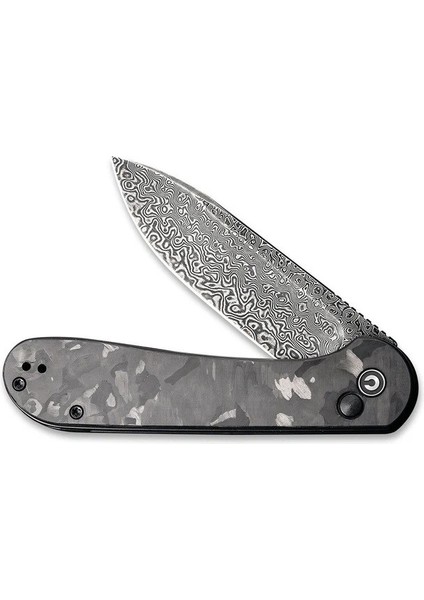 Button Lock Elementum Pocket Knife Damascus Carbon Fiber Handle Çakı fırsatları