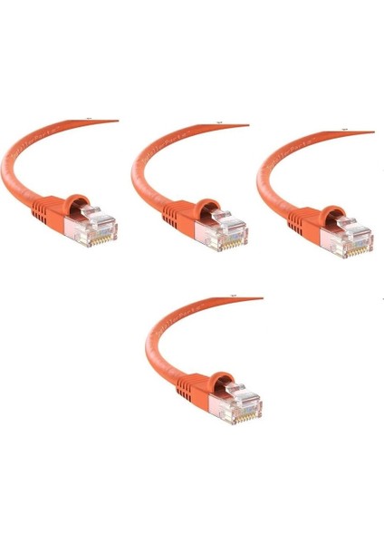Cat6 Turuncu 1 Metre RJ45 Lan Kablosu Uçları Hazır Takılı Bilgisayar Modem Internet Ethernet Kablosu