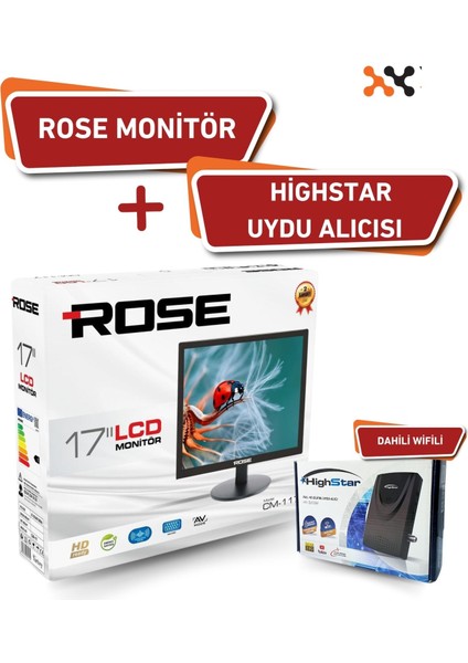 17" 43 Ekran 12V Full Hd Karavan - Tekne - Yat LCD Monitör Tv ve Highstar Dahili Wifili Uydu Alıcısı