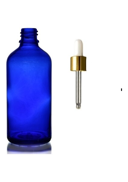 30 ml Mavi Cam Da mlalıklı, 24 Adet, Sarı Kapak Beyaz Emzik