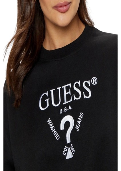 Kadın Siyah Logolu Sweatshirt modelleri