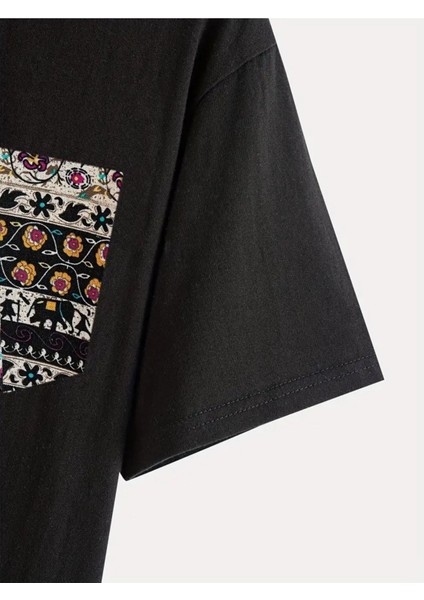 Ünisex Etnik Desenli Tişört Yeni Sezon Oversize Salaş fırsatları