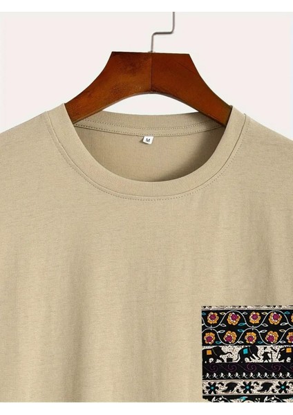 Ünisex Etnik Desenli Tişört Yeni Sezon Oversize Salaş modelleri