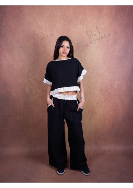 White&black Cepli Kadın Müslin Pantolon