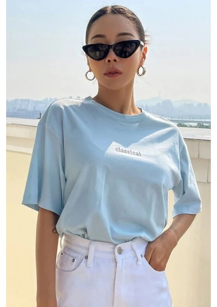 Unisex Classical Baskılı Oversize Tshirt