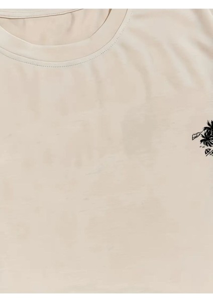 Erkek T-Shirt Palmiye Ağacı Baskılı Oversize Salaş indirimleri