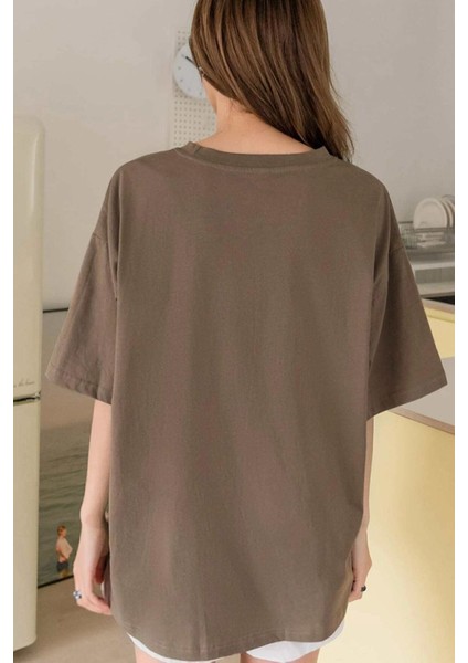Kadın Holiday Baskılı Tasarım T-Shirt Oversize Salaş indirimleri