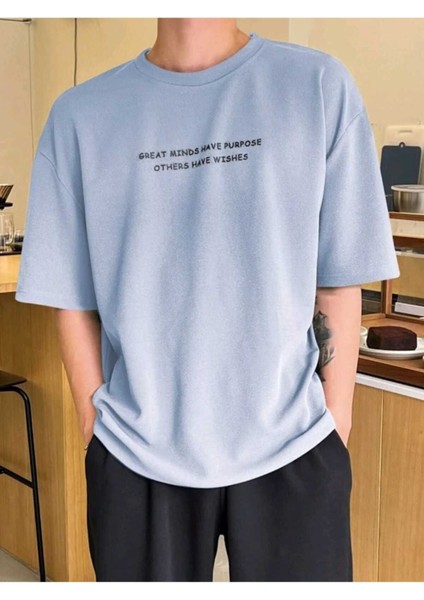 Erkek Great Mınds Have Purpose Basklı T-Shirt Yeni Sezon Oversize Salaş (1004)