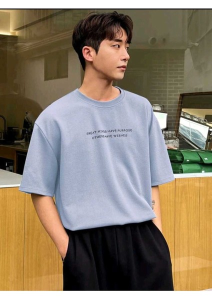 Erkek Great Mınds Have Purpose Basklı T-Shirt Yeni Sezon Oversize Salaş (1004) modelleri