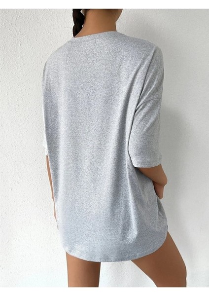 Kadın Kalp Baskılı T-Shirt Oversize Salaş fiyatları